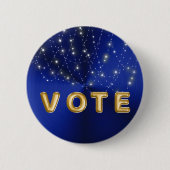 Midnight Blue Starlight Cascade Vote Ronde Button 5,7 Cm (Voorkant)