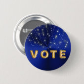 Midnight Blue Starlight Cascade Vote Ronde Button 5,7 Cm (Voorkant /achterkant)
