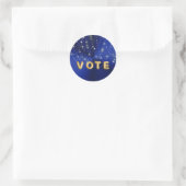 Midnight Blue Starlight Cascade Vote Ronde Sticker (Tas)