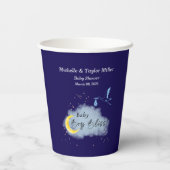 Midnight Blue Starlit Baby Boy Bliss: Stork Papieren Bekers (Achterkant)
