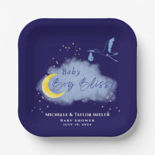 Midnight Blue Starlit Baby Boy Bliss Stork Papieren Bordje