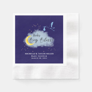 Midnight Blue Starlit Baby Boy Bliss Stork Servet