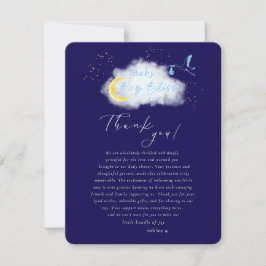 Midnight Blue Starlit Baby Boy Bliss Stork Special Bedankkaart