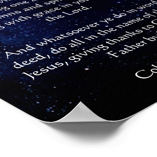 Midnight Blue Starry Sky Custom Text Poster (Hoek)