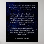 Midnight Blue Starry Sky Custom Text Poster (Voorkant)