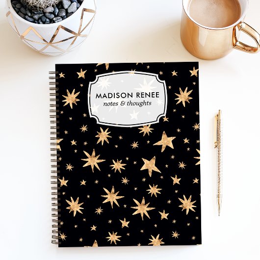 Midnight Blue Starry Sky Notitieboek