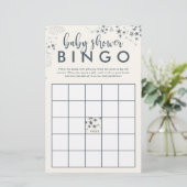 Midnight Blue Sterrennacht Baby shower Bingo (Staand voorkant)