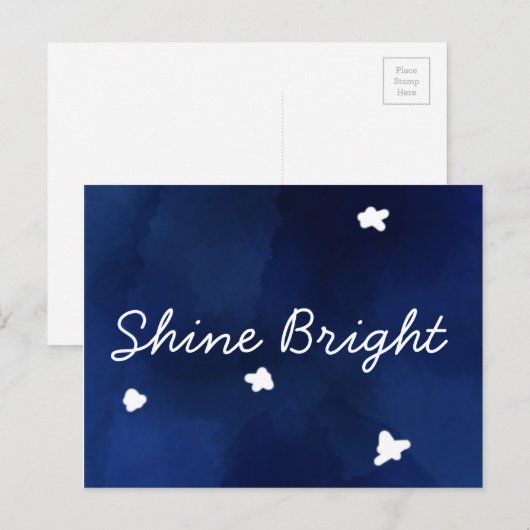 Midnight Blue sterry sky Briefkaart (Voorkant / Achterkant)