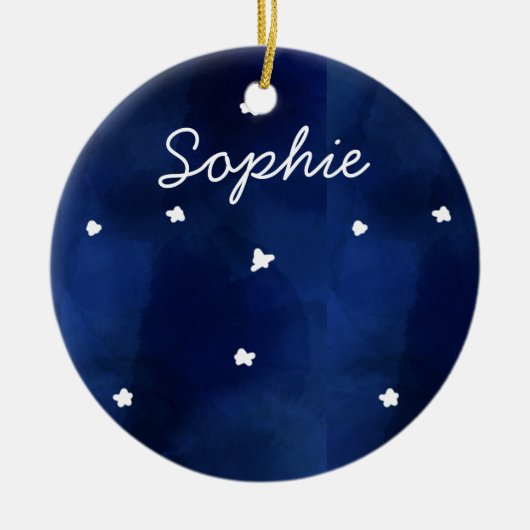 Midnight Blue sterry sky Keramisch Ornament (Voorkant)