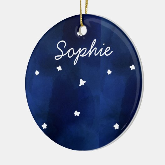 Midnight Blue sterry sky Keramisch Ornament (Links)
