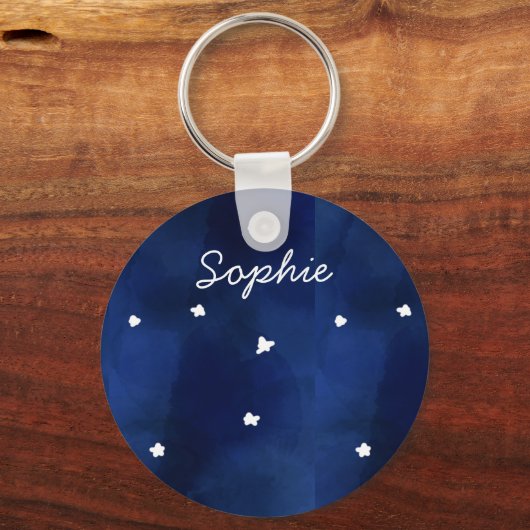 Midnight Blue sterry sky Sleutelhanger (Voorkant)