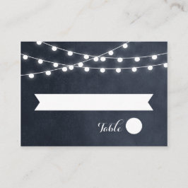 Midnight Blue String Lights Bruiloft Escort Kaarte Plaatskaartje