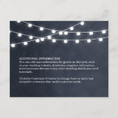Midnight Blue String Lights Bruiloft invoegen Kaar Informatiekaartje (Voorkant)