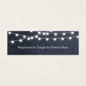 Midnight Blue String Lights Bruiloft invoegen Kaar Mini Visitekaartjes (Voorkant)