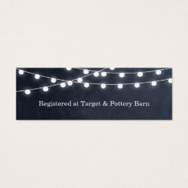 Midnight Blue String Lights Bruiloft invoegen Kaar Mini Visitekaartjes