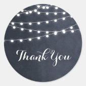 Midnight Blue String Lights Dank u Sticker (Voorkant)