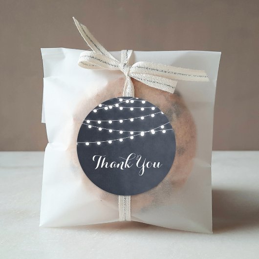 Midnight Blue String Lights Dank u Sticker