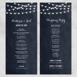 Midnight Blue String Lights Trouwprogramma Programmakaart
