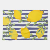 Midnight Blue Striped en Lemon Kitchen Towel Theedoek (Horizontaal)