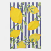 Midnight Blue Striped en Lemon Kitchen Towel Theedoek (Verticaal)