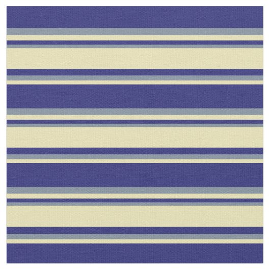 Midnight Blue, Tan & Light Slate Grey Colour Stof (Close Up)