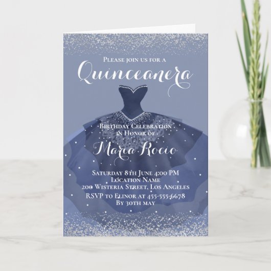 Midnight Blue-thema Feestdagen Kaart (Voorkant)