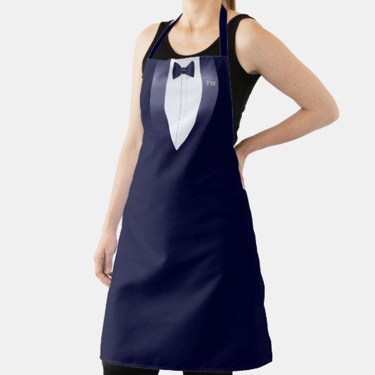 Midnight Blue Tuxedo Bib Waiters Costume Schort (Insitu)