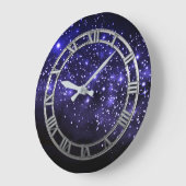 Midnight Blue Twilight Round Wall klok (Hoek)