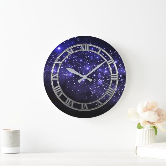 Midnight Blue Twilight Round Wall klok (Huis)