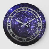 Midnight Blue Twilight Round Wall klok (Voorkant)