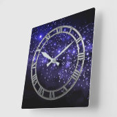 Midnight Blue Twilight Square Wall klok (Hoek)