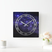 Midnight Blue Twilight Square Wall klok (Huis)