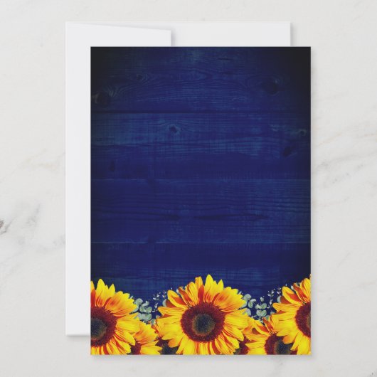 Midnight Blue Vrijgezellenfeest Zonnebloem String Kaart (Achterkant)