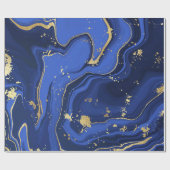 Midnight Blue White Agate Marble Abstract Cadeaupapier (Vlak)