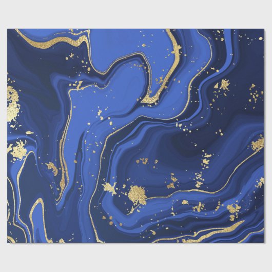 Midnight Blue White Agate Marble Abstract Cadeaupapier (Vlak)