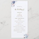 Midnight Blue & White Floral Elegance Programmakaart (Voorkant)