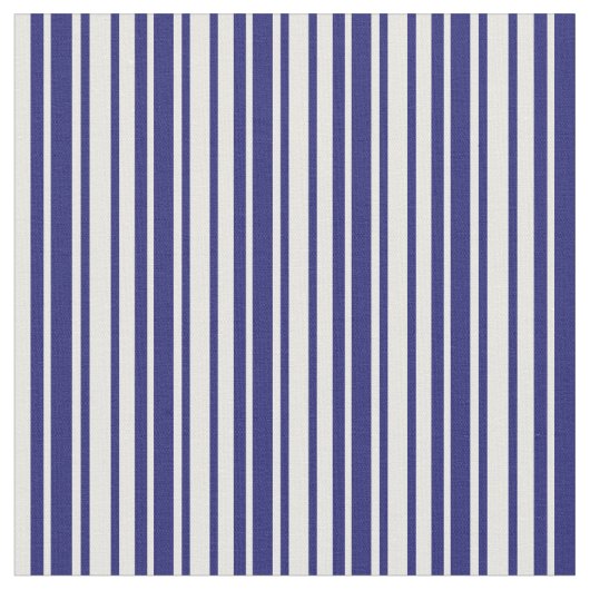 Midnight Blue & White Lines Pattern Stof (Close Up)