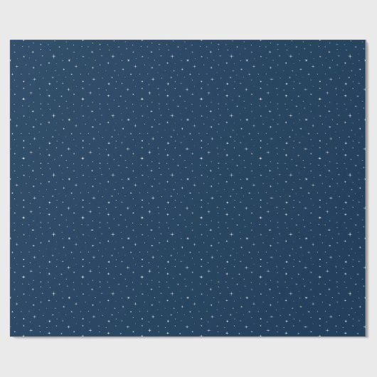 Midnight Blue & White Star Pattern-feestdag Cadeaupapier (Vlak)