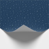 Midnight Blue & White Star Pattern-feestdag Cadeaupapier (Hoek)