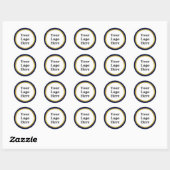 Midnight Blue Wit Goud Uw Logo Hier Sjabloon Ronde Sticker (Vel)
