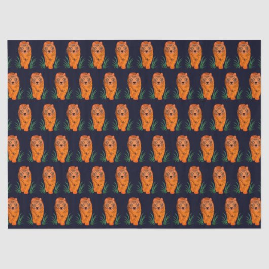 Midnight Blue Year of the Tiger Tissue Paper Tissuepapier (Voorkant)