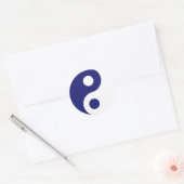 Midnight Blue Yin Yang Symbol Ronde Sticker (Envelop)