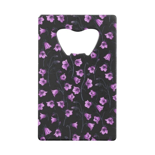 Midnight Bluebells, Harebells, Bellbloemen 2 Creditkaart Flessenopener (Voorkant)