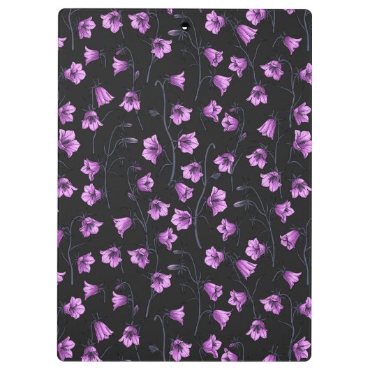 Midnight Bluebells, Harebells, Bellbloemen 2 Klembord (Achterkant)