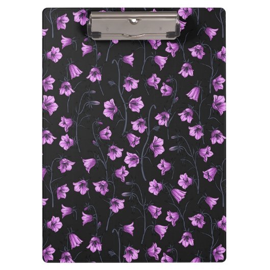 Midnight Bluebells, Harebells, Bellbloemen 2 Klembord (Voorkant)