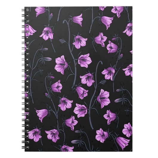 Midnight Bluebells, Harebells, Bellbloemen 2 Notitieboek (Voorkant)