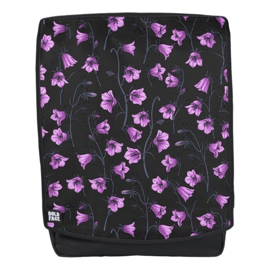 Midnight Bluebells, Harebells, Bellbloemen 2 Rugtassen (Voorkant)