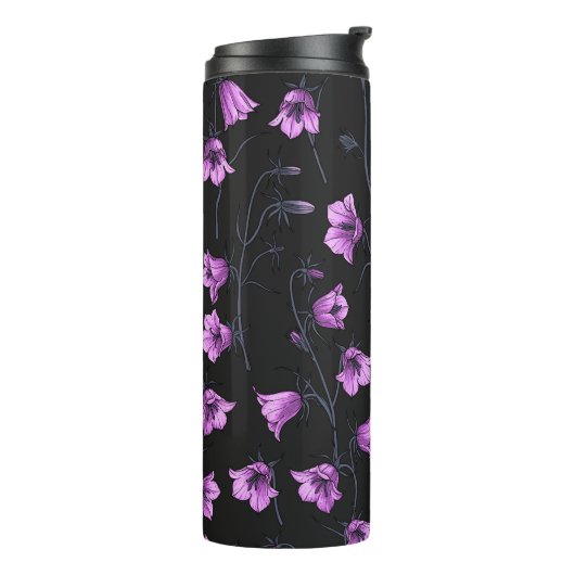 Midnight Bluebells, Harebells, Bellbloemen 2 Thermosbeker (Gedraaid links)