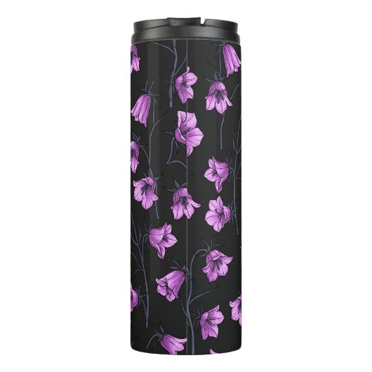 Midnight Bluebells, Harebells, Bellbloemen 2 Thermosbeker (Achterkant)