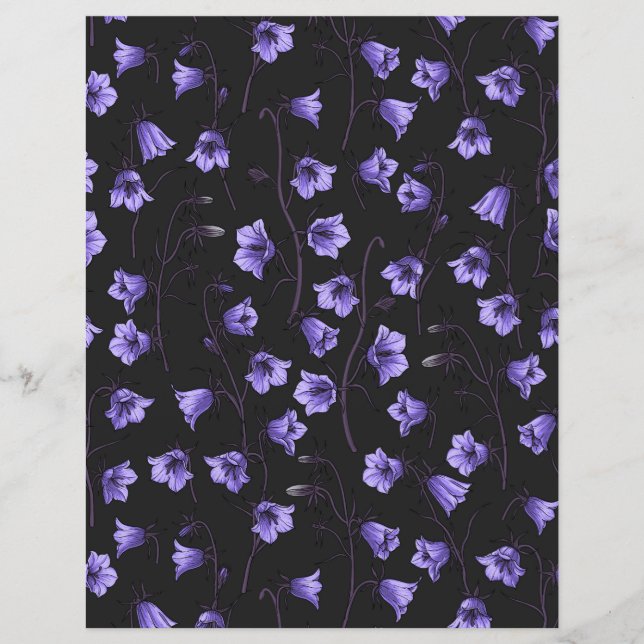 Midnight Bluebells, Harebells, bloemen (Voorkant)